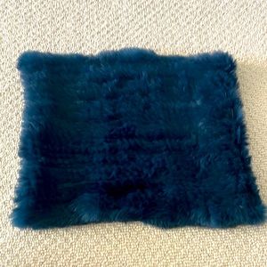 Real Fur neck wrap in navy blue by Adrienne Landau